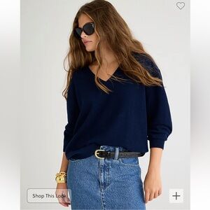 J Crew Cashmere Relaxed V-Neck Sweater